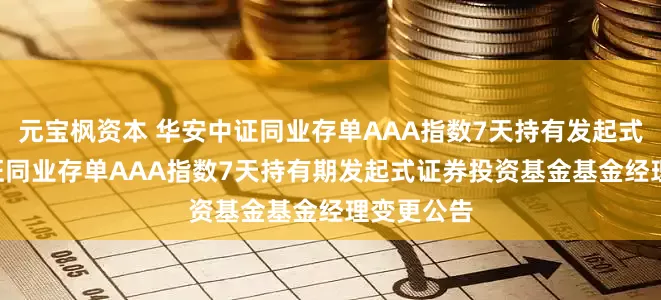 元宝枫资本 华安中证同业存单AAA指数7天持有发起式: 华安中证同业存单AAA指数7天持有期发起式证券投资基金基金经理变更公告